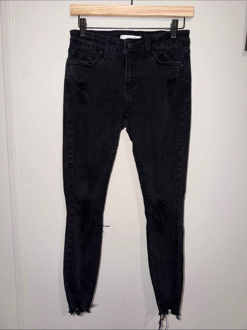 eunina Black Distressed Skinny Jeans
